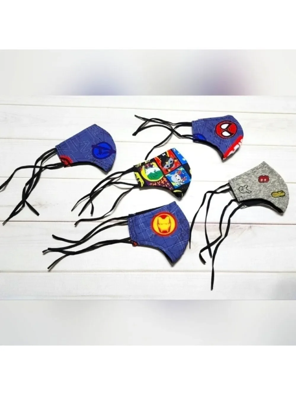 New Bundle of 5 Kids Handmade Face Masks A
